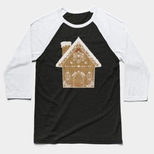 Watercolor Gingerbread House Scandinavian Folk Art Christmas Decorations Baseball T-Shirt